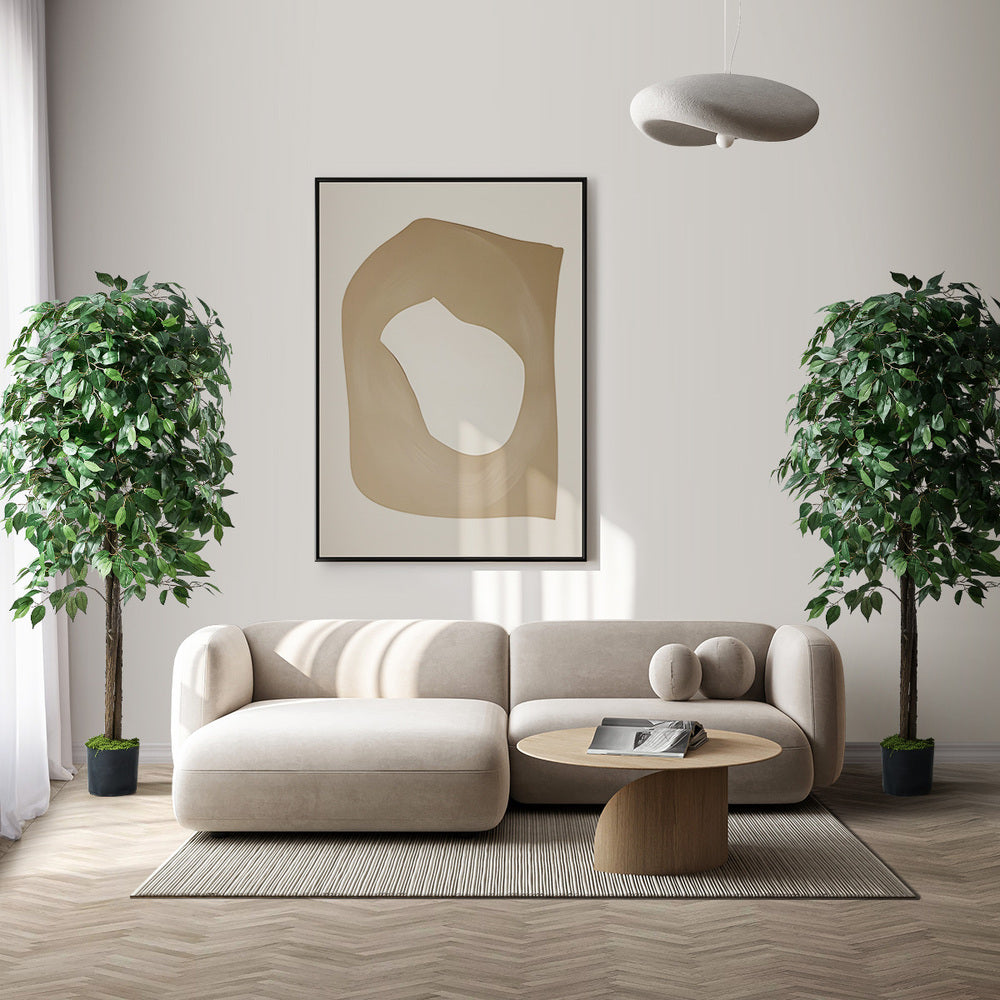 Artificial Ficus Tree 150cm Two Pack Lifelike Potted Indoor Plant Décor