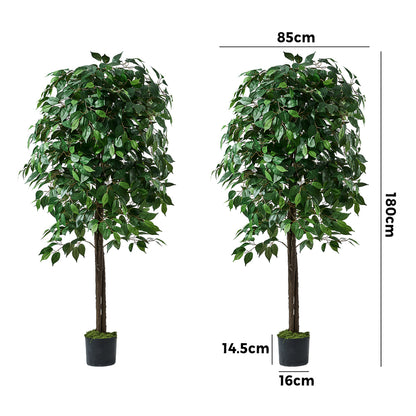 2x Artificial Palm Trees Potted Plants 180cm Indoor Home Decor Green A4 & A17