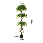 Artificial Ficus Tree 180cm Twisted Faux Potted Plant Indoor Home Décor