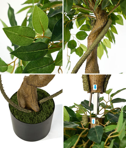 Artificial Ficus Tree 180cm Twisted Faux Potted Plant Indoor Home Décor