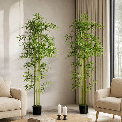 Artificial Bamboo Plant 2 Pack 180cm Faux Potted Indoor Outdoor Home Garden Décor