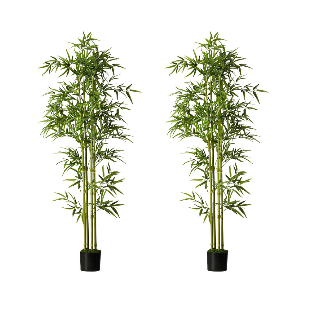 Artificial Bamboo Plant 2 Pack 180cm Faux Potted Indoor Outdoor Home Garden Décor
