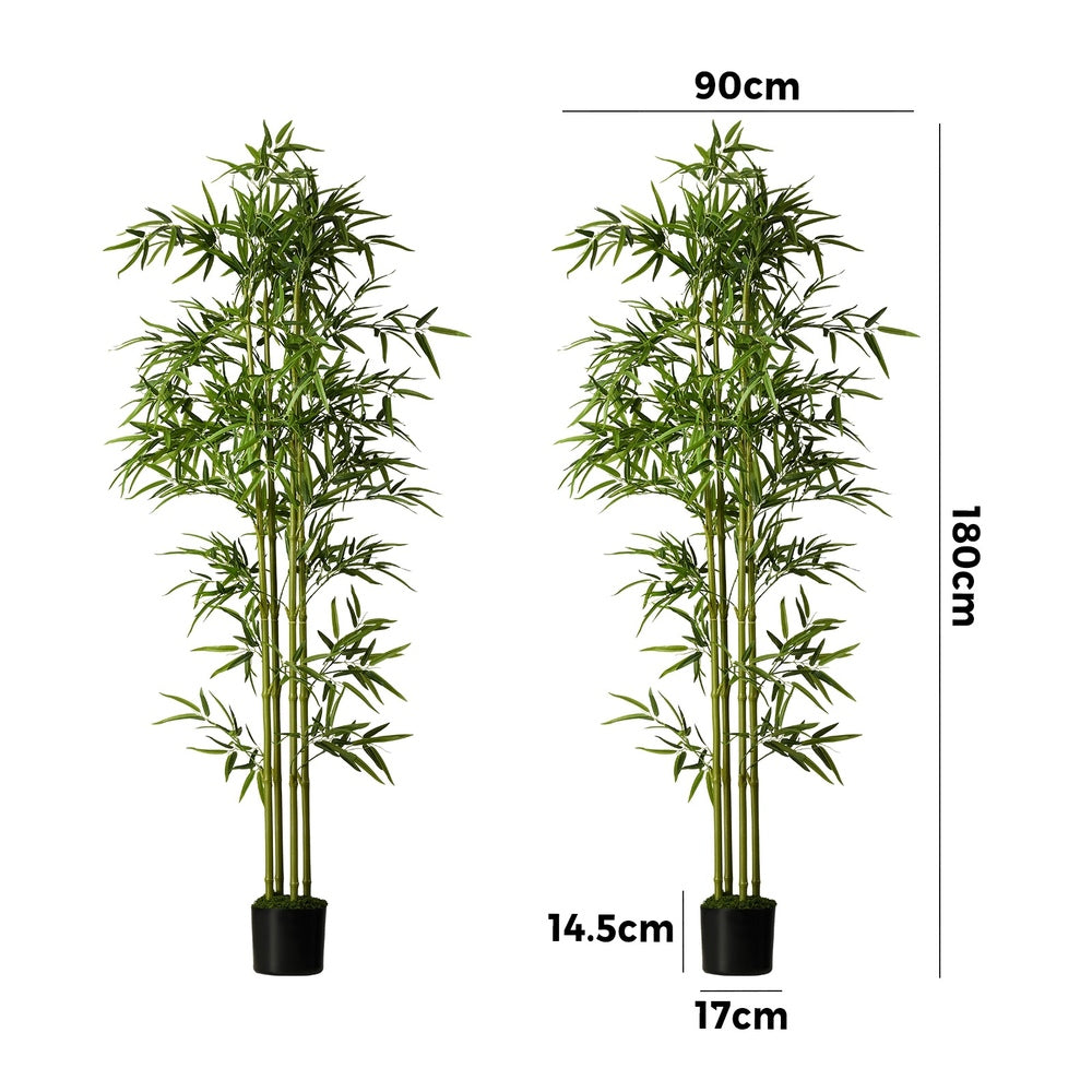 Artificial Bamboo Plant 2 Pack 180cm Faux Potted Indoor Outdoor Home Garden Décor