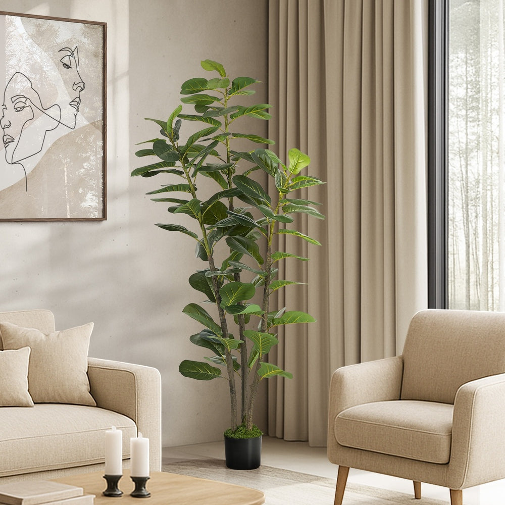 Artificial Fiddle Leaf Fig Tree 150cm Lifelike Faux Potted Indoor Plant
