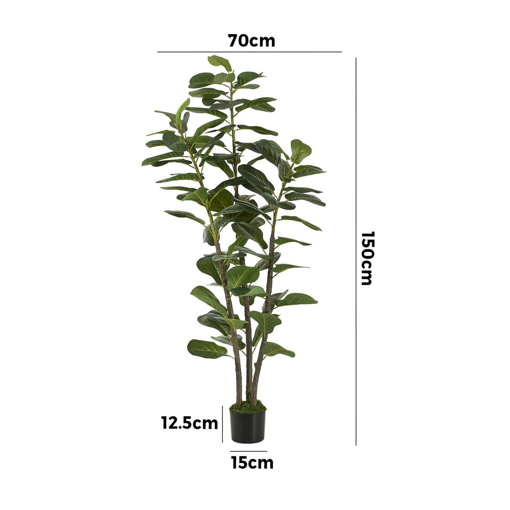 Artificial Fiddle Leaf Fig Tree 150cm Lifelike Faux Potted Indoor Plant