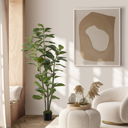Artificial Fiddle Leaf Fig Tree 150cm Lifelike Faux Potted Indoor Plant