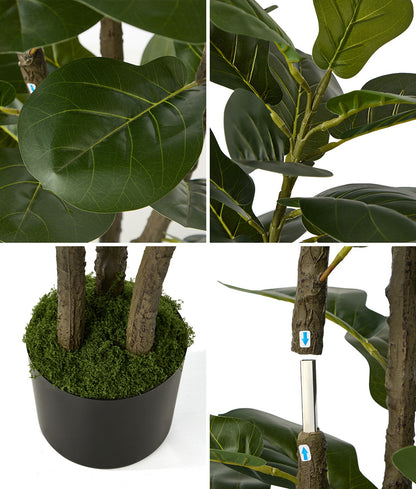 Artificial Fiddle Leaf Fig Tree 150cm Lifelike Faux Potted Indoor Plant