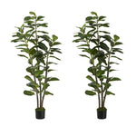Artificial Fiddle Leaf Fig Tree 2 Pack 150cm Lifelike Faux Potted Indoor Plant