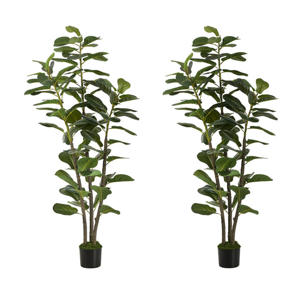  Artificial Fiddle Leaf Fig Tree 2 Pack 150cm Lifelike Faux Potted Indoor Plant
