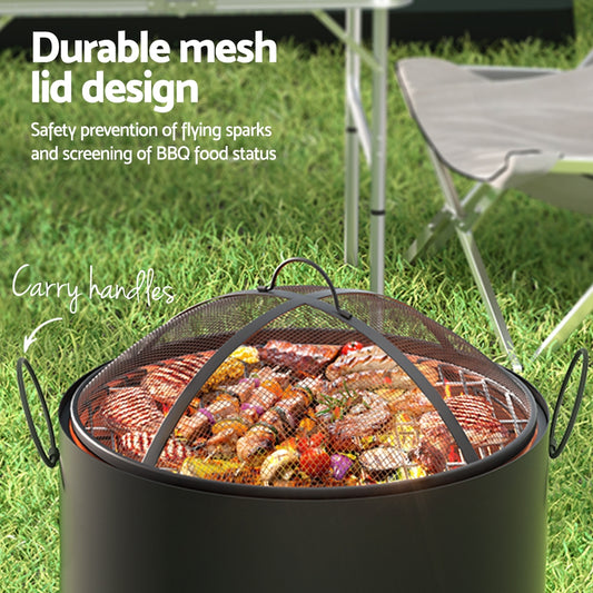 Deep Bowl Fire Pit BBQ Portable Outdoor Fireplace for Garden Patio
