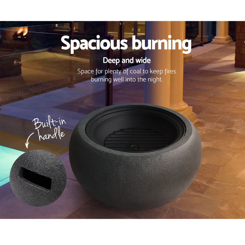 Fire Pit Bowl Black 61Cm