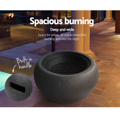 Fire Pit Bowl Black 61Cm