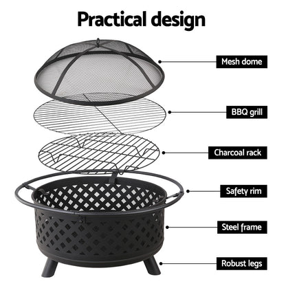 Fire Pit Bbq Grill 76Cm