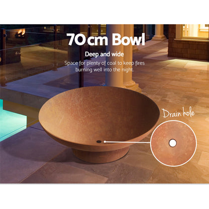 Fire Pit Bowl Cast Iron Rustic 70Cm