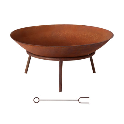 56cm Fire Pit Iron Rustic Bowl Outdoor