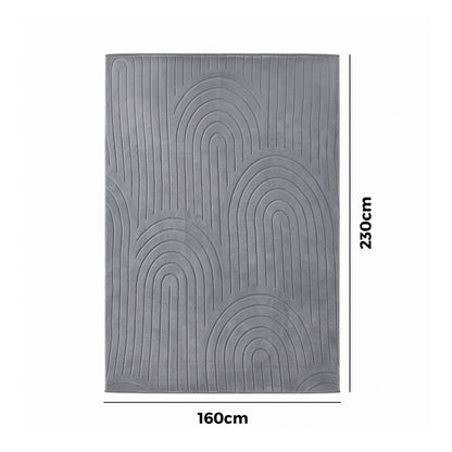 Grey rug 160x230cm, in room setting