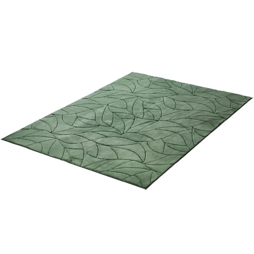 Green Jacquard Rug 160x230cm Soft Faux Cashmere | HomeAndLiv