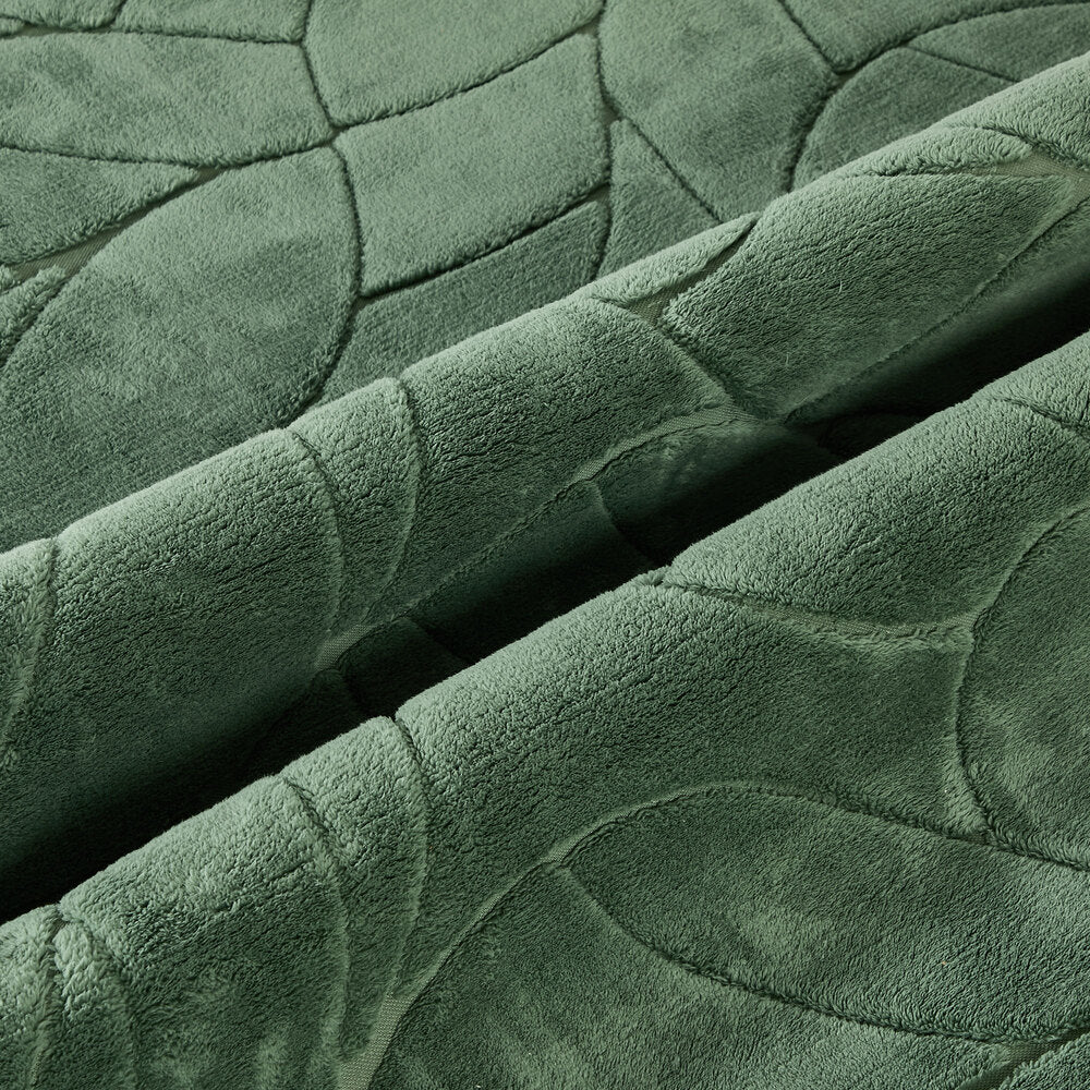 Green Jacquard Rug 160x230cm Soft Faux Cashmere | HomeAndLiv