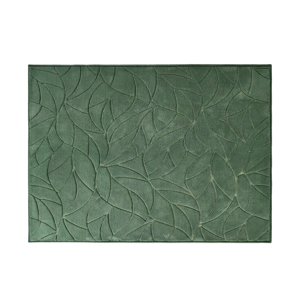 Green Leaf Jacquard Rug Soft 200x290cm