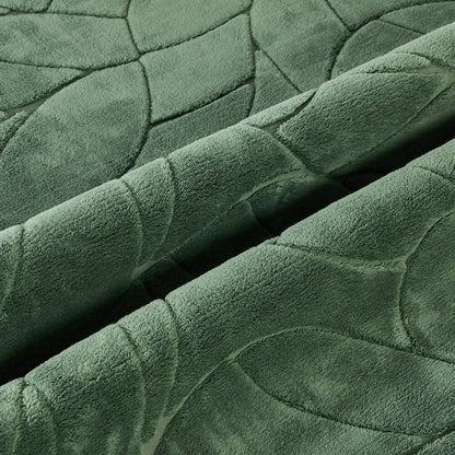 Green Leaf Jacquard Rug Soft 200x290cm