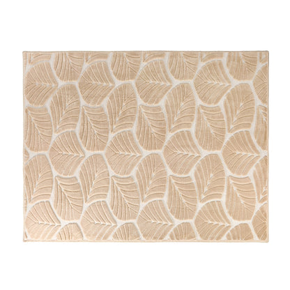 Embossed Leaf Floor Rug 200x290cm Beige | HomeAndLiving