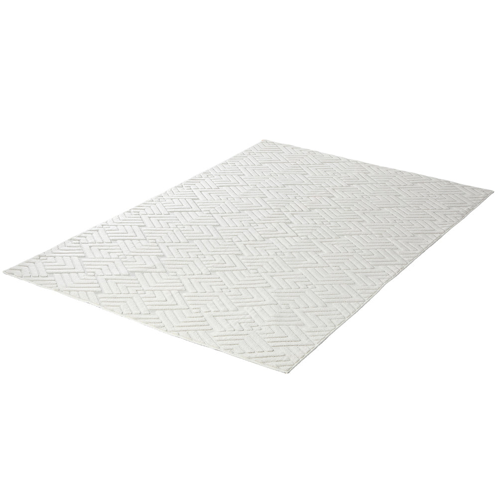Jacquard Geometric Rug 160x230cm Ivory | HomeAndLiving