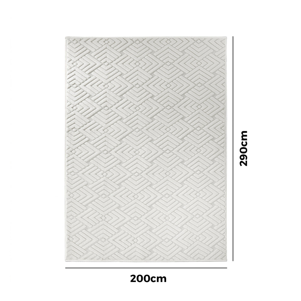 Cream rug 200x290cm, in room setting
