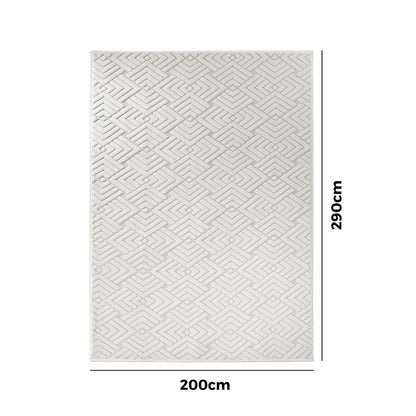 Cream rug 200x290cm, in room setting