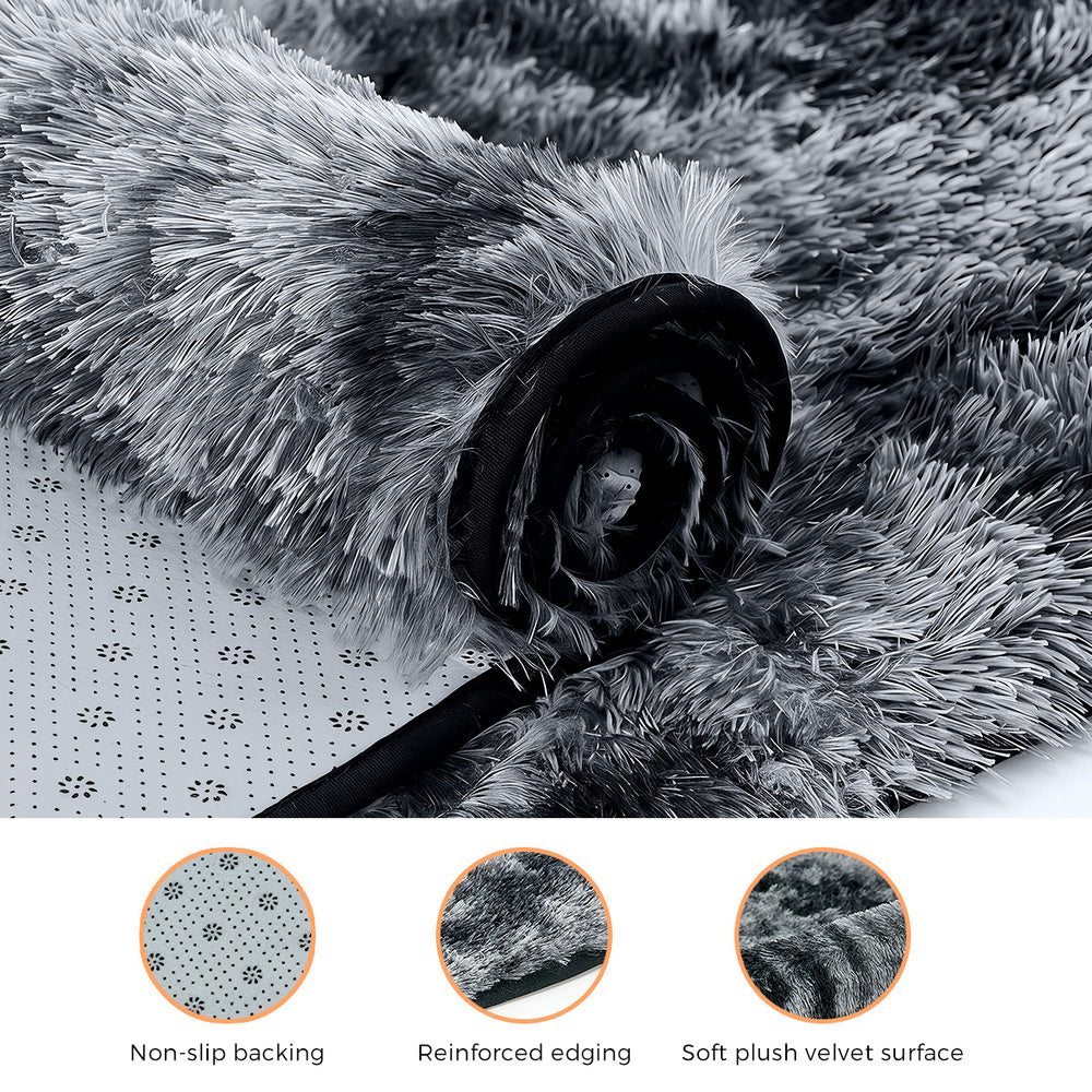 Grey Shaggy Rug 160x230cm Non-Slip | HomeAndLiving