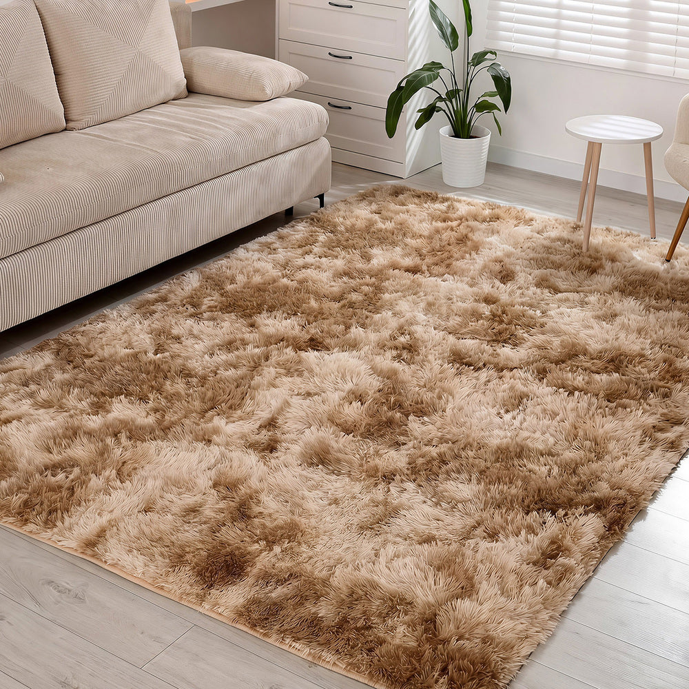 Taupe Shaggy Rug Anti Slip 200x290cm