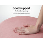 Round Velvet Foot Stool Ottoman Foot Rest Pouffe Padded Seat Pouf Bedroom Pink