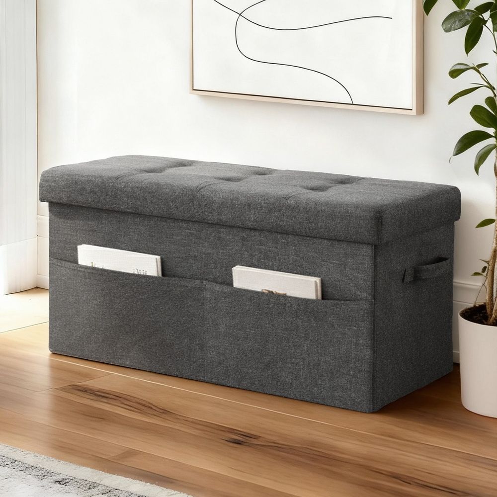 Modern Foldable Storage Ottoman Foot Stool Comfortable Home Seating - 7