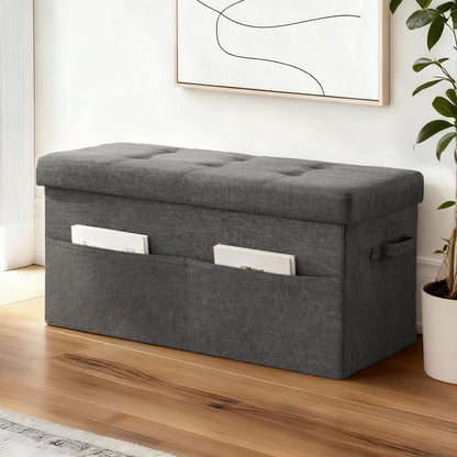 Modern Foldable Storage Ottoman Foot Stool Comfortable Home Seating - 7