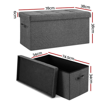 Modern Foldable Storage Ottoman Foot Stool Comfortable Home Seating - 2