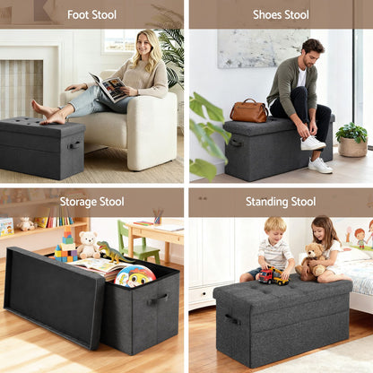 Modern Foldable Storage Ottoman Foot Stool Comfortable Home Seating - 5