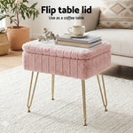Pink Storage Ottoman Footstool Vanity Stool | Home & Living