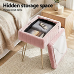 Pink Storage Ottoman Footstool Vanity Stool | Home & Living