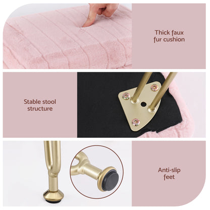 Pink Storage Ottoman Footstool Vanity Stool | Home & Living