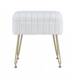 Storage Ottoman Footstool White Faux Fur | Home & Living