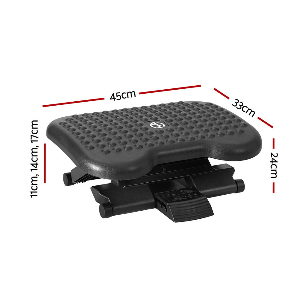 Foot Rest Stool Office Under Desk Angle Adjustable Footrest Massage Black