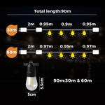 90M LED Festoon String Lights Waterproof