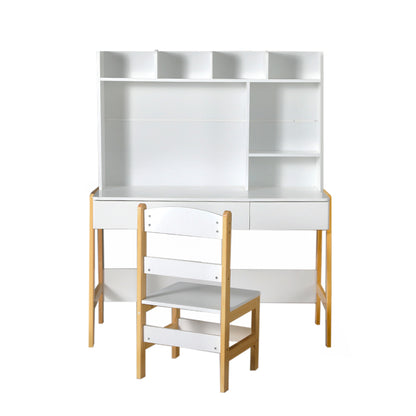 2Pcs Kids Table And Chairs Set Study Activity Toys Storage Desk Drawer