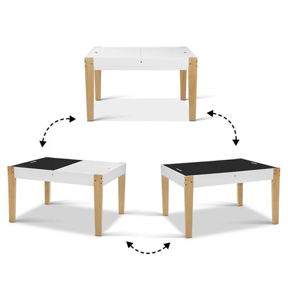 Kids Table Chair Set Children Storage Study Desk Toy Play Game Chalkboard