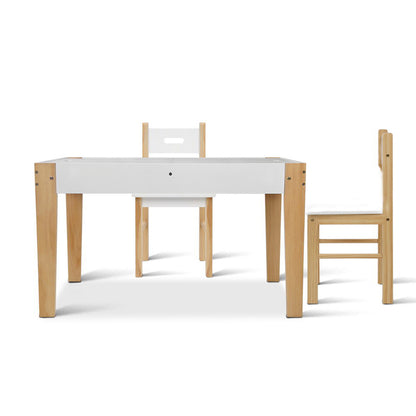 3Pcs Kids Table And Chairs Set Storage Toys Play Activity Desk Chalkboard