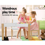 3Pcs Kids Table And Chairs Set Storage Toys Play Activity Desk Chalkboard