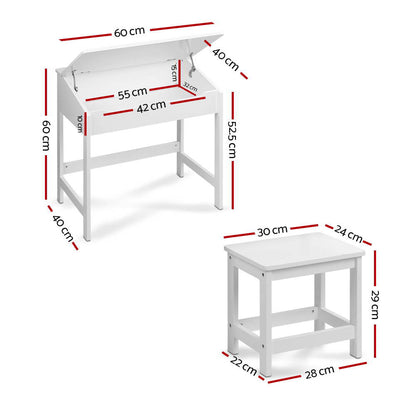 2Pcs Kids Table And Chairs Set Activity Children Playing Toys Study Desk