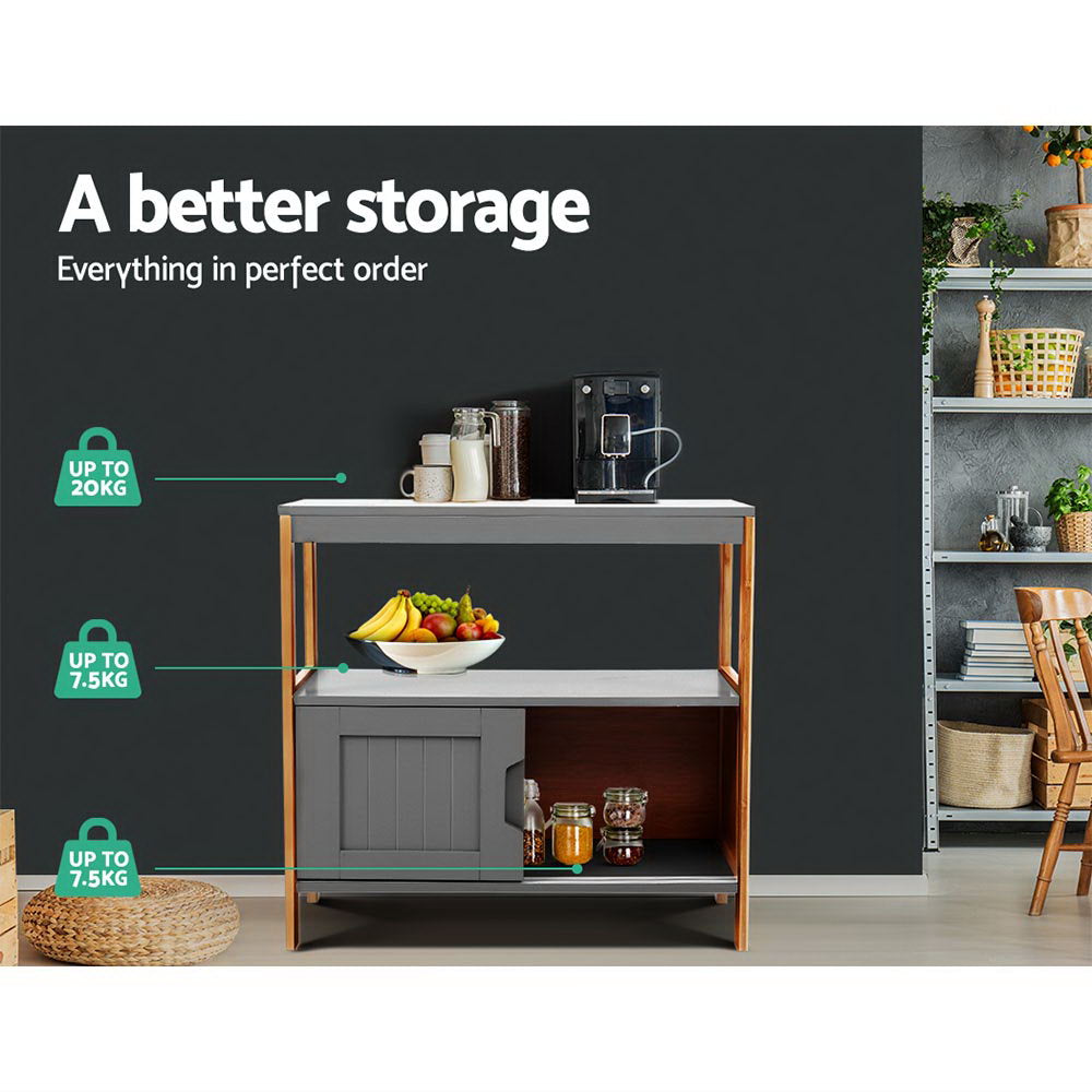 Buffet Sideboard Cabinet Storage Shelf Cupboard Hallway Tabe Sliding Door