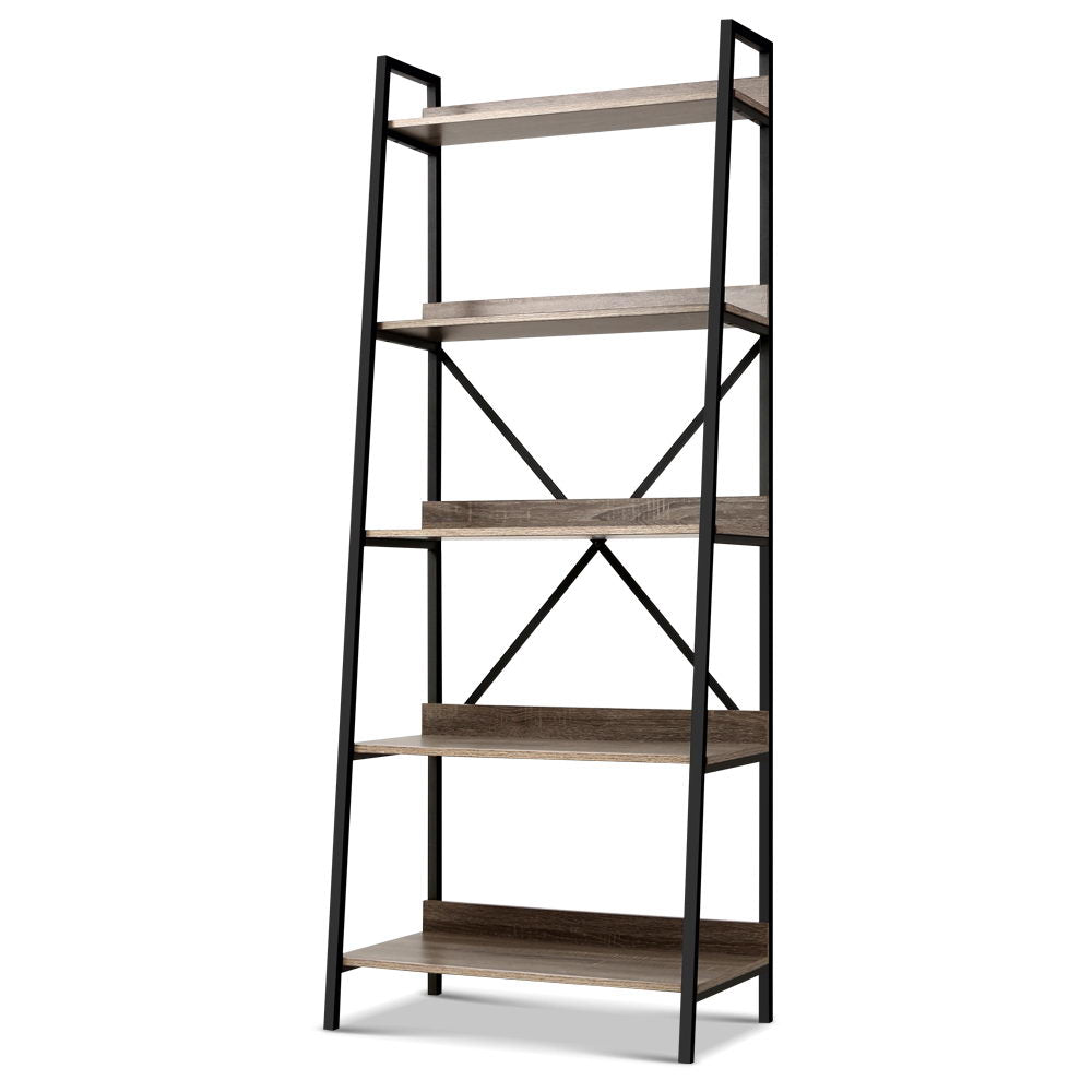 Bookshelf 5 Tiers - Nor Black And Oak