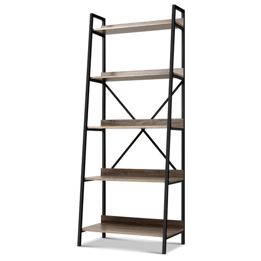 Bookshelf 5 Tiers - Nor Black And Oak