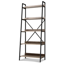 Bookshelf 5 Tiers - Nor Black And Oak